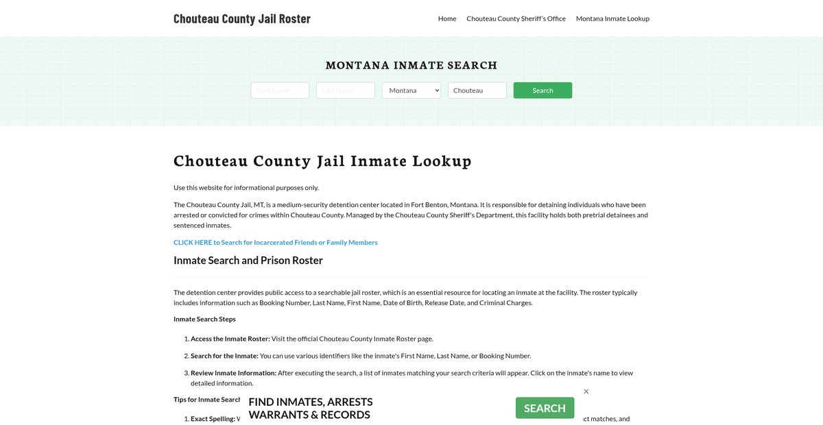 Preview of chouteaucountyjail.org