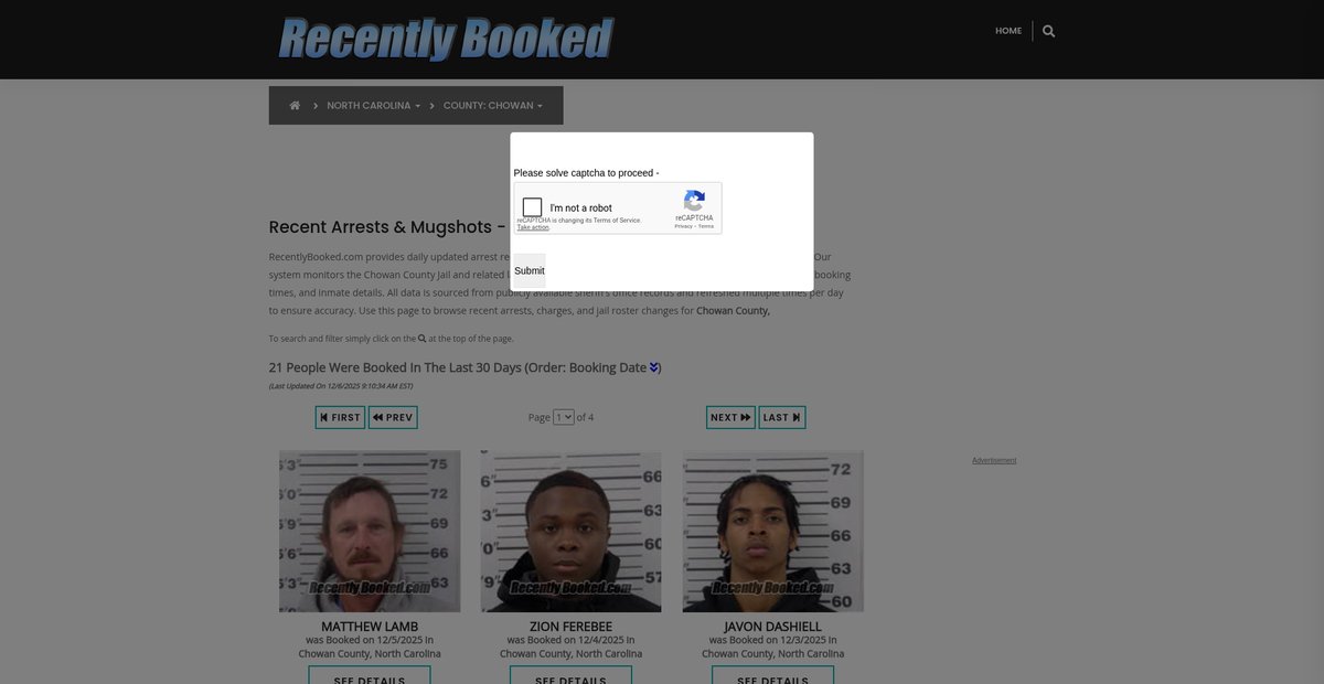 Preview of recentlybooked.com
