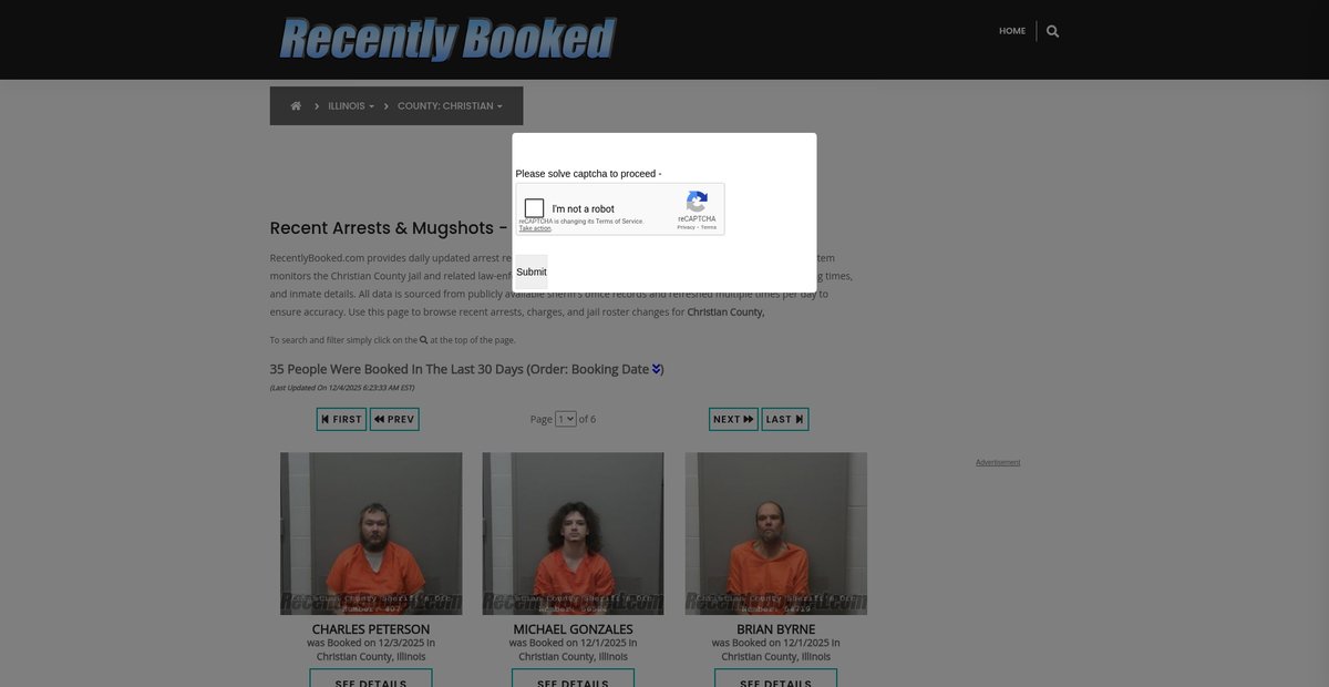 Preview of recentlybooked.com