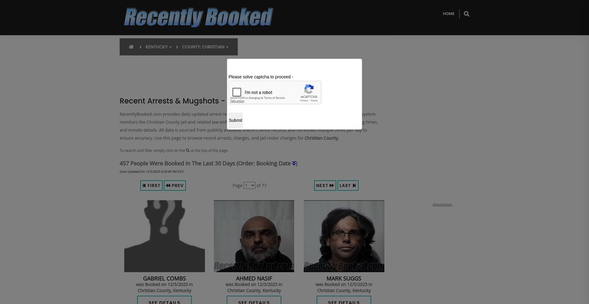 Preview of recentlybooked.com