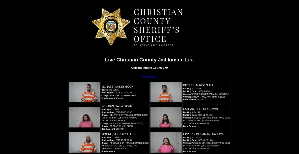 Preview of ccso.christiancountymo.gov