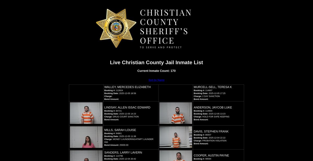Preview of ccso.christiancountymo.gov