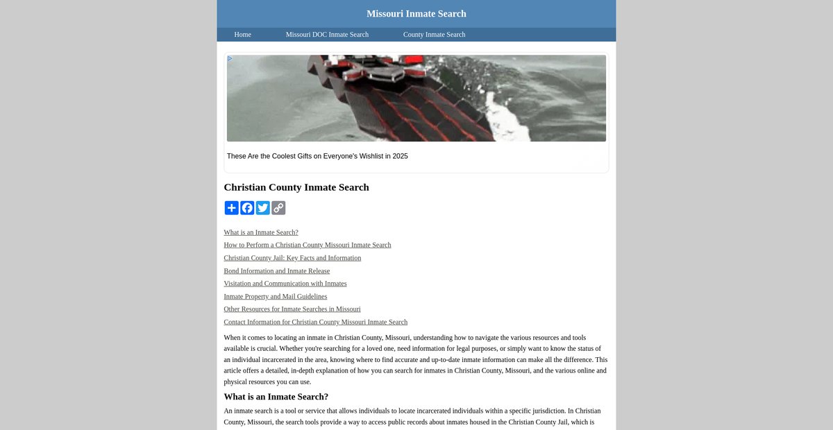 Preview of inmatesearchmissouri.org