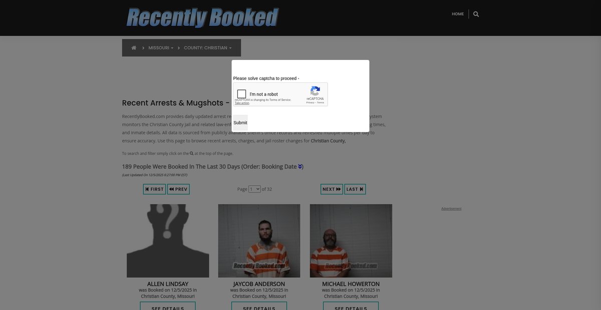 Preview of recentlybooked.com