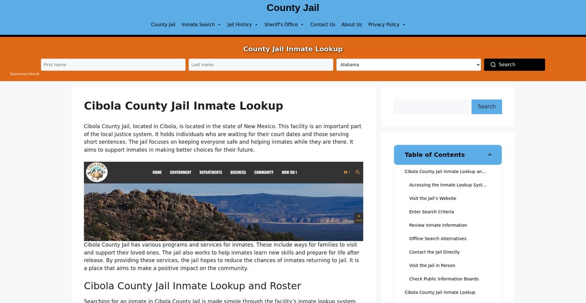 Preview of cibola.countyjail.org