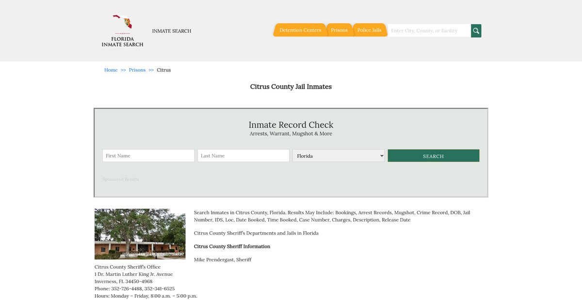 Preview of floridainmatesearch.net
