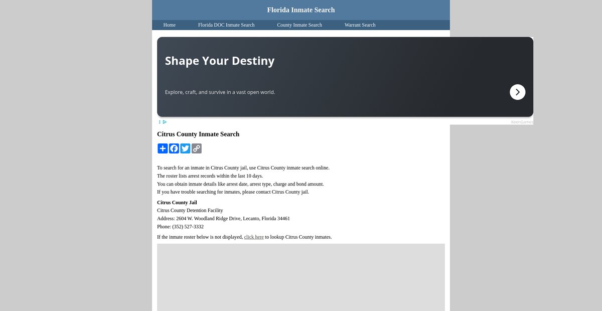 Preview of inmatesearchflorida.org