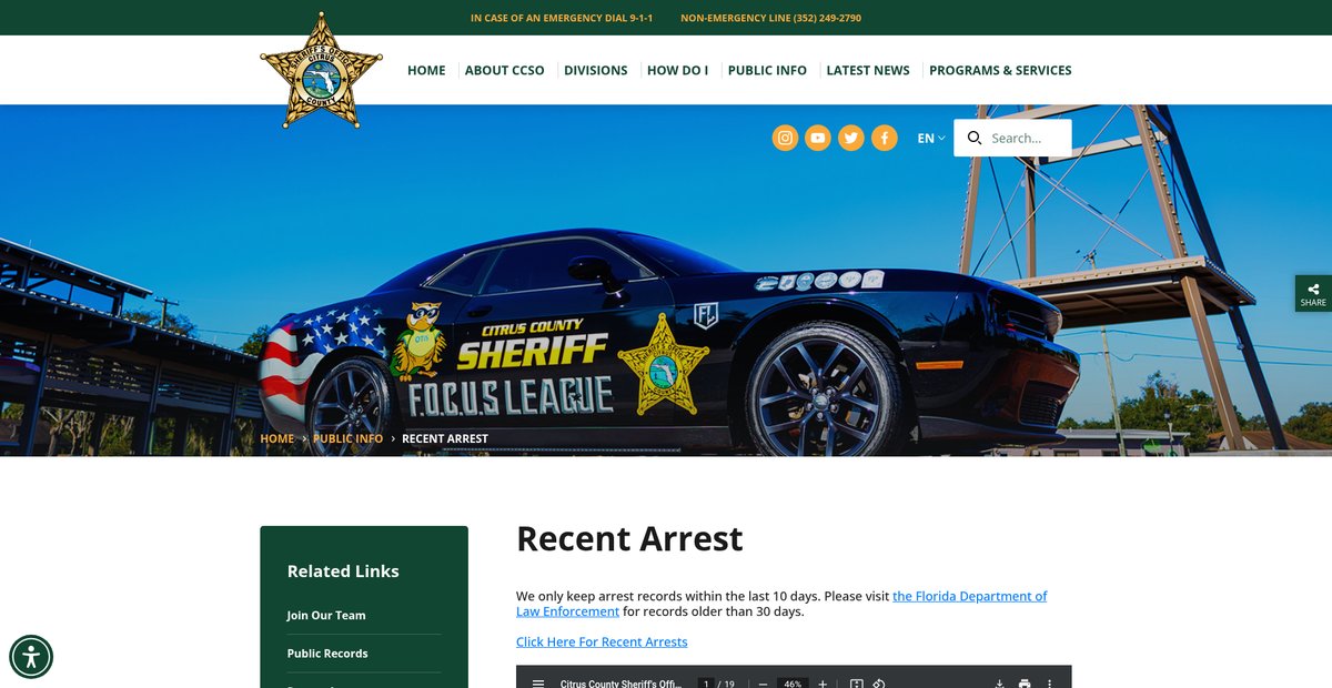 Preview of sheriffcitrus.org