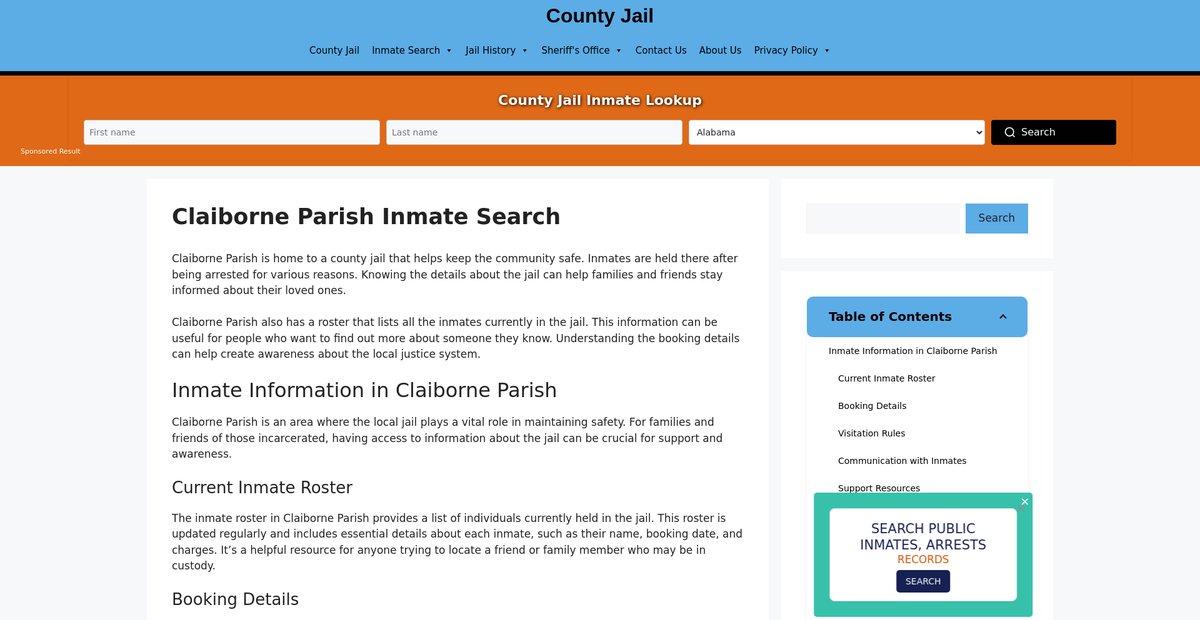 Preview of claiborne-parish-inmate-search.countyjail.org