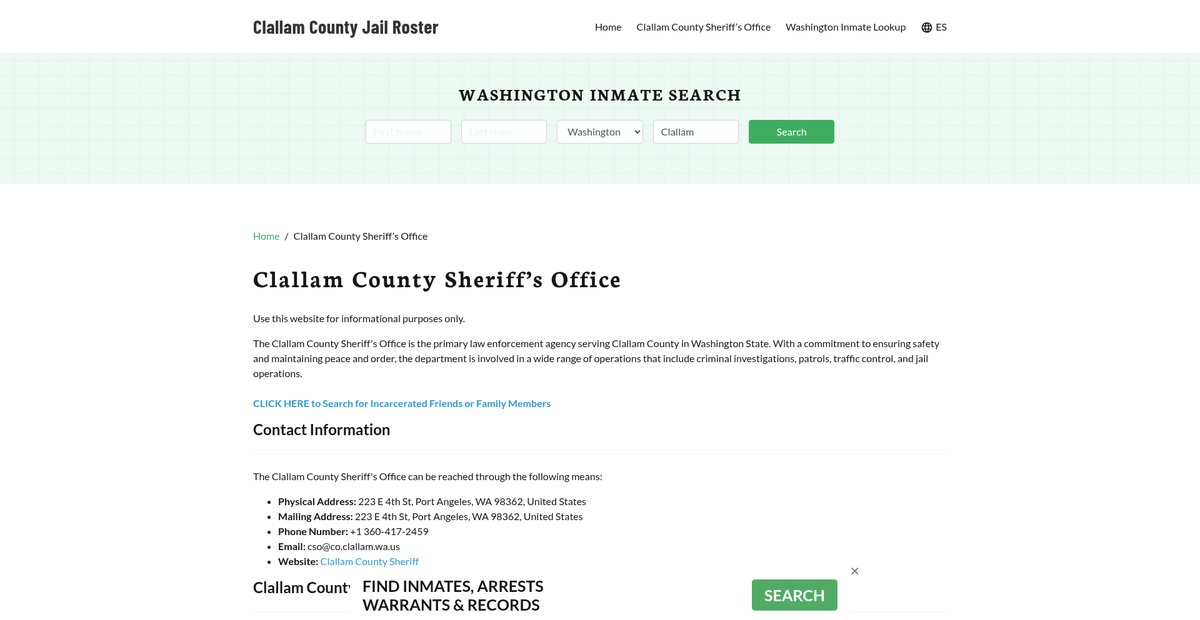 Preview of clallamcountyjail.org