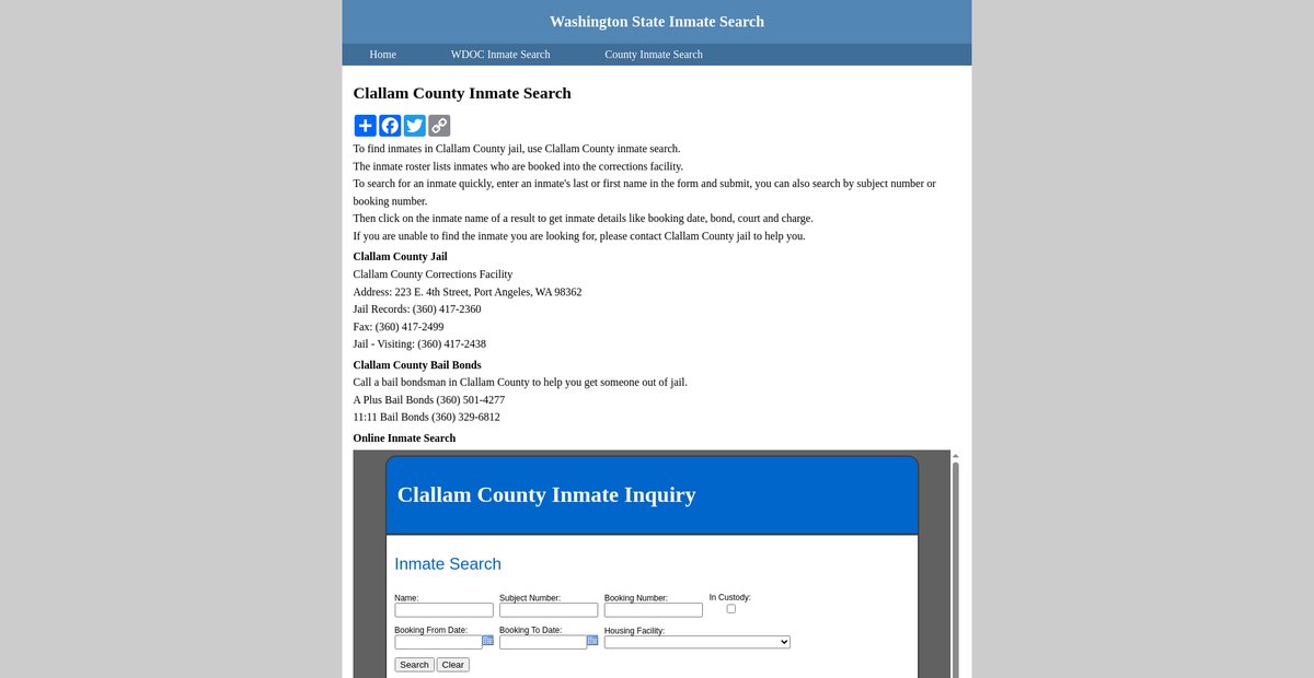 Preview of inmatesearchwashington.org