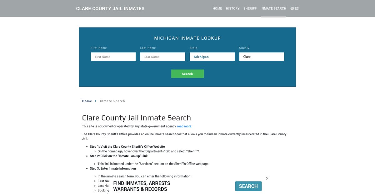 Preview of clarejailroster.org