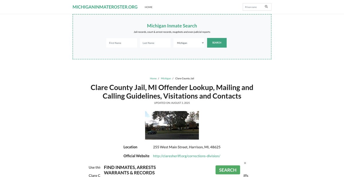 Preview of michiganinmateroster.org