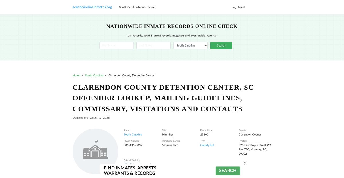 Preview of southcarolinainmates.org