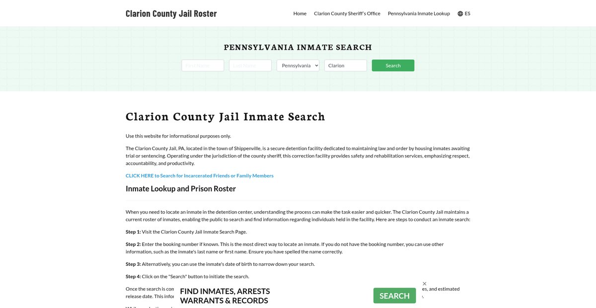 Preview of clarioncountyjail.org