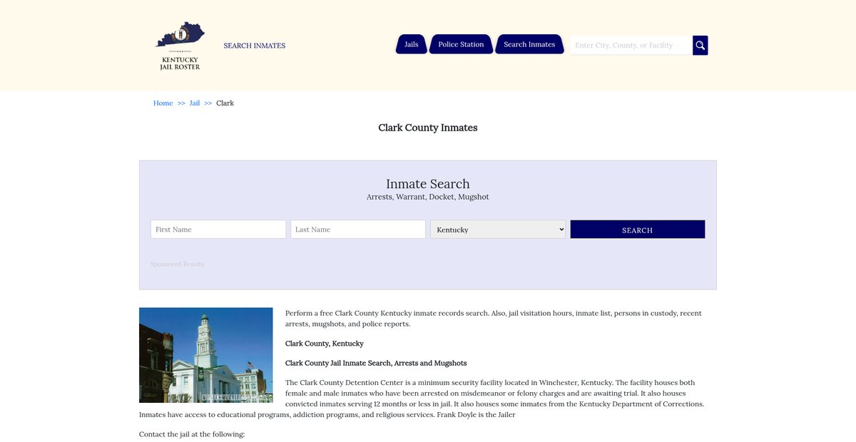 Preview of kentuckyjailroster.com