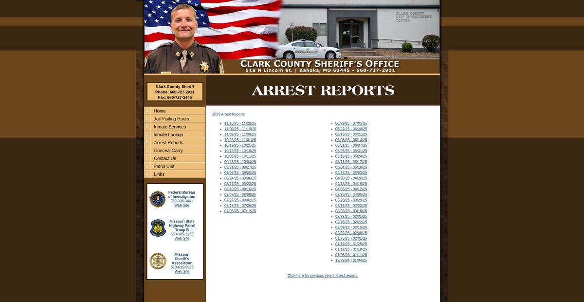 Preview of clarkmosheriff.com