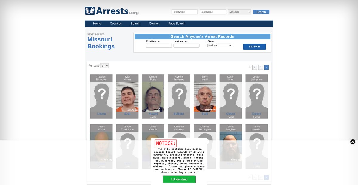 Preview of missouri.arrests.org