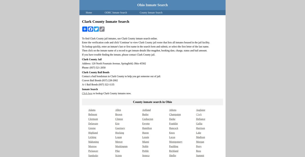 Preview of inmatesearchohio.org