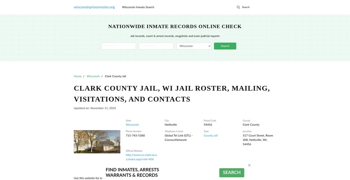 Preview of wisconsinprisonroster.org