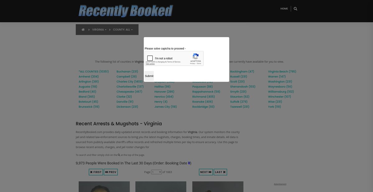 Preview of recentlybooked.com