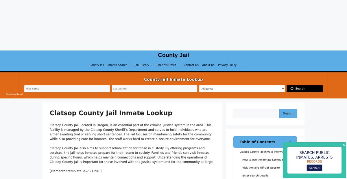 Preview of clatsop.countyjail.org