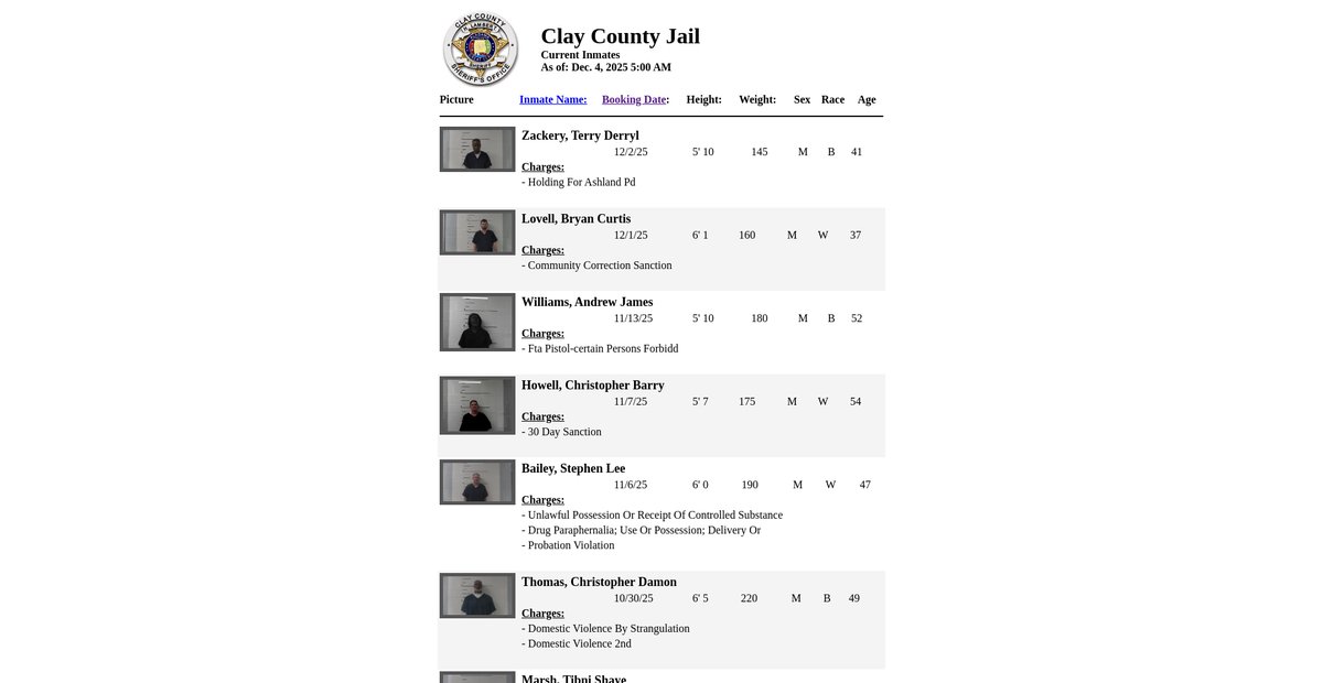 Preview of claycountysheriff.org