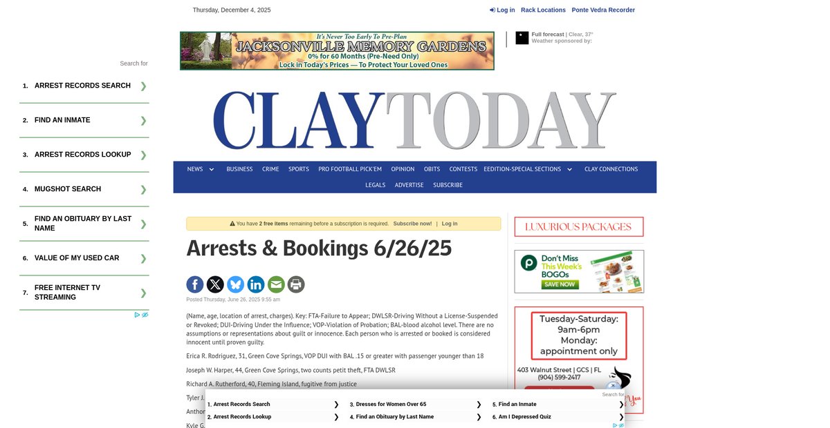 Preview of claytodayonline.com