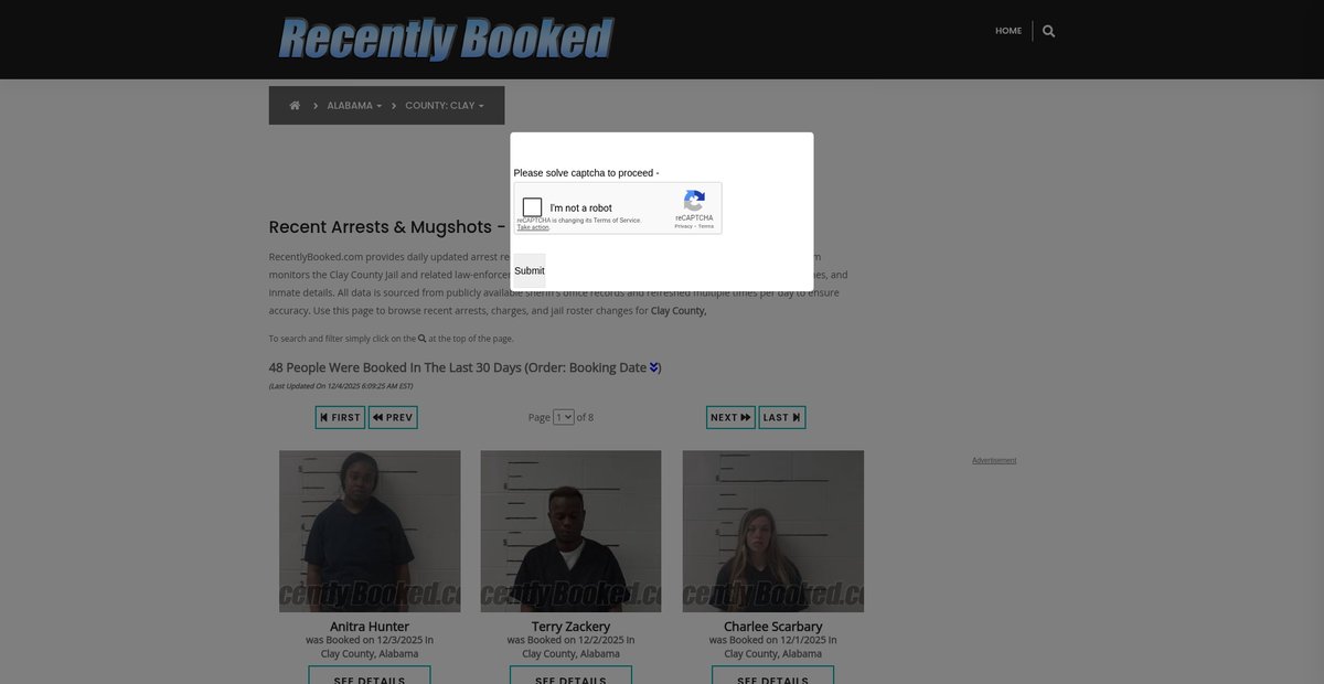 Preview of recentlybooked.com