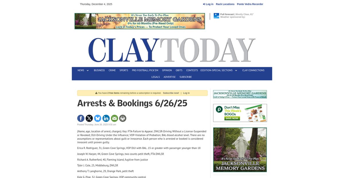 Preview of claytodayonline.com