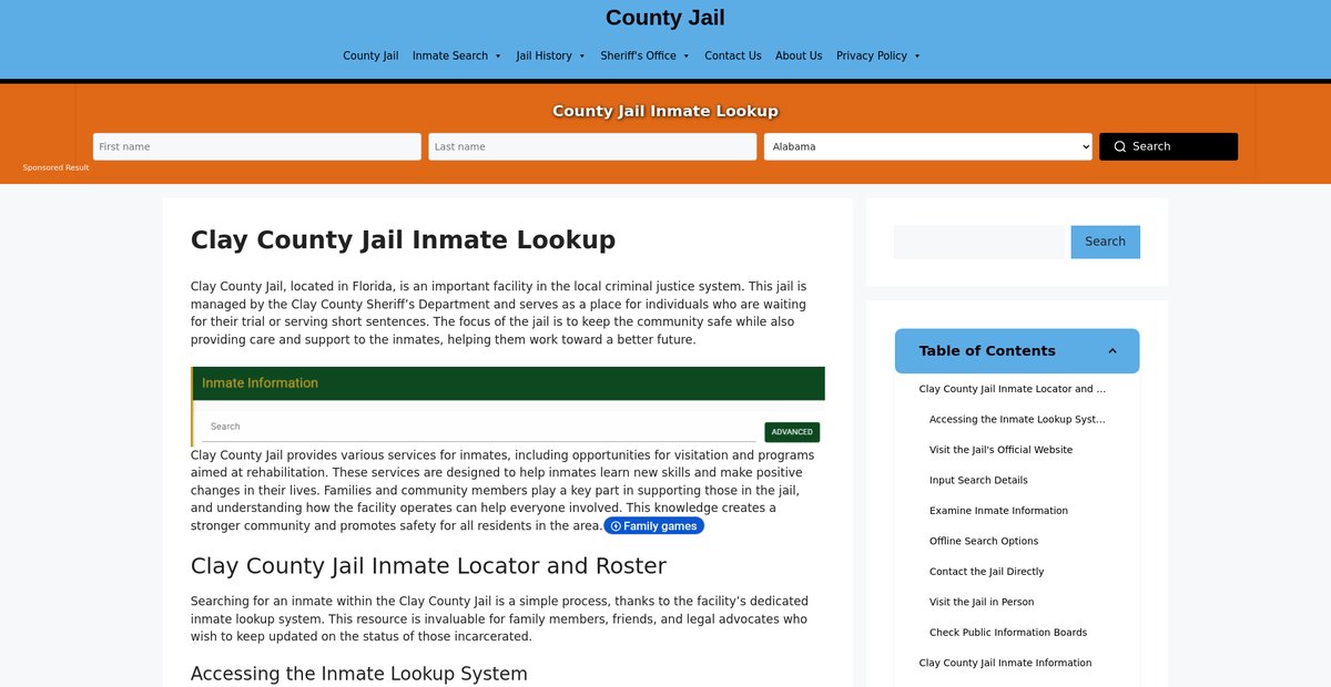 Preview of clay.countyjail.org