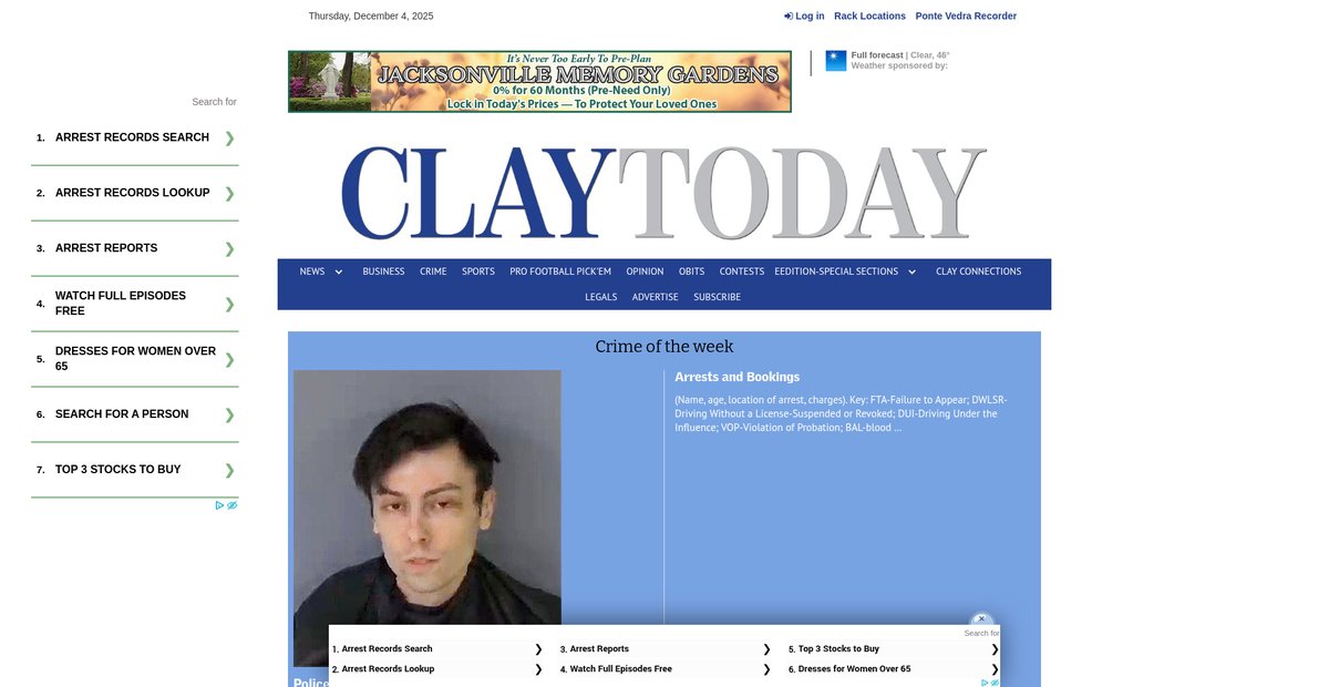 Preview of claytodayonline.com