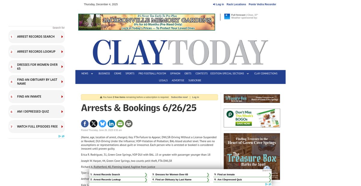 Preview of claytodayonline.com