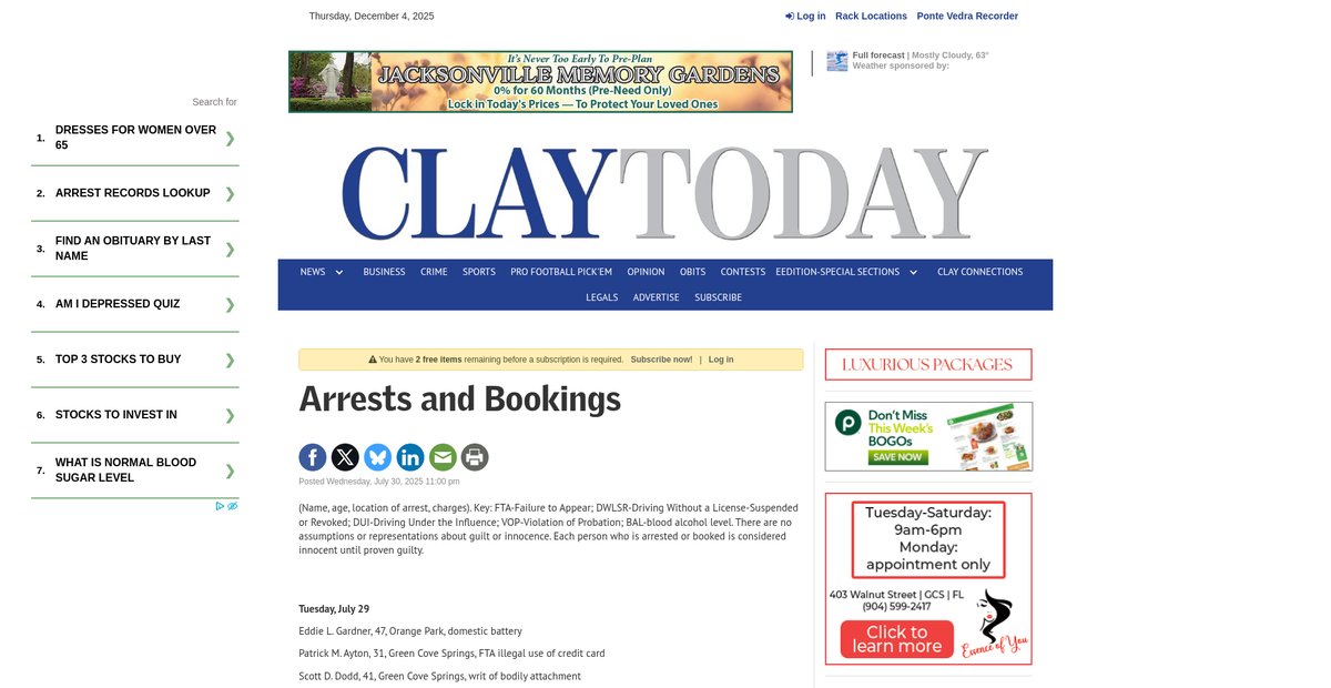 Preview of claytodayonline.com