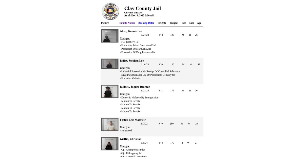 Preview of claycountysheriff.org