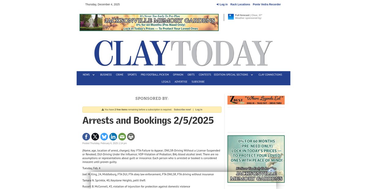 Preview of claysheriff.com