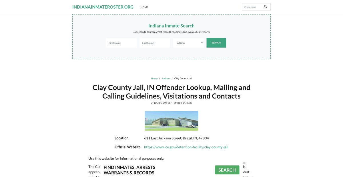 Preview of indianainmateroster.org