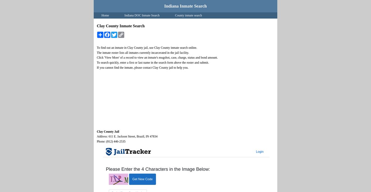 Preview of inmatesearchindiana.org