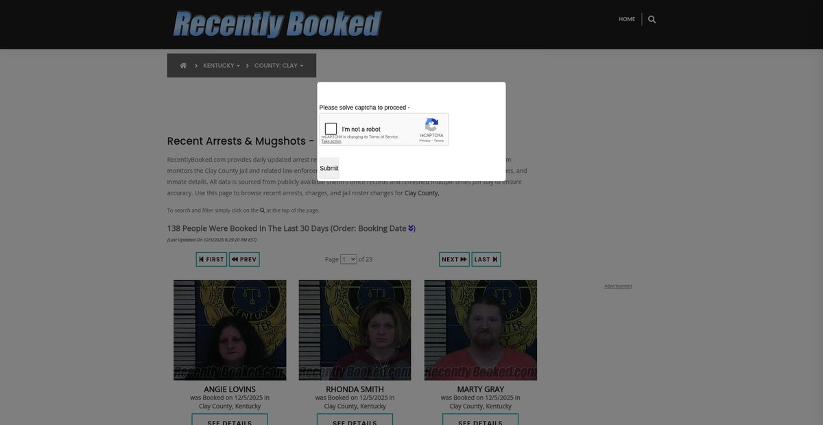Preview of recentlybooked.com