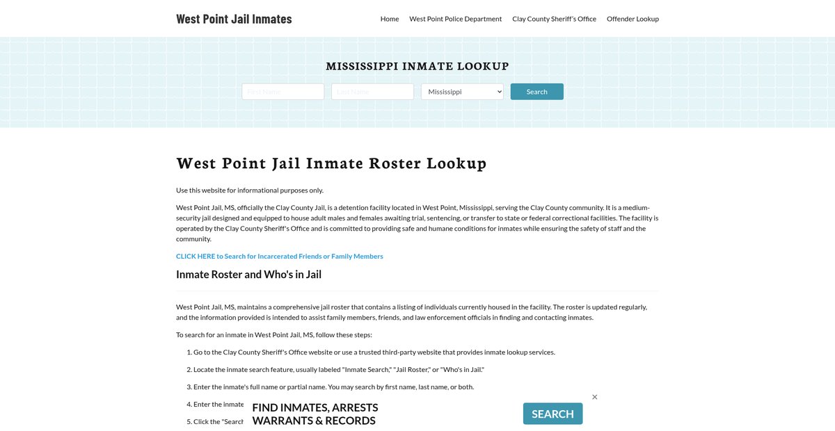 Preview of westpointjail.org