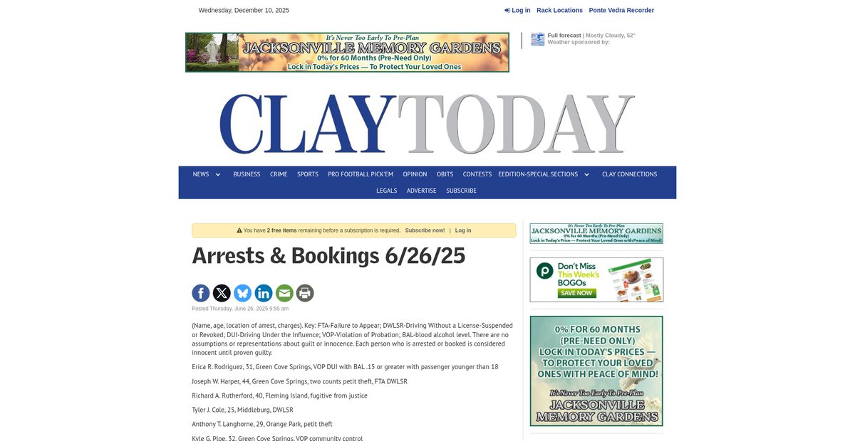 Preview of claytodayonline.com