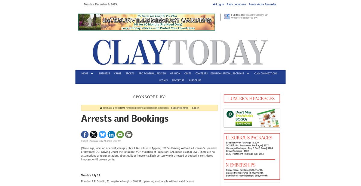 Preview of claytodayonline.com
