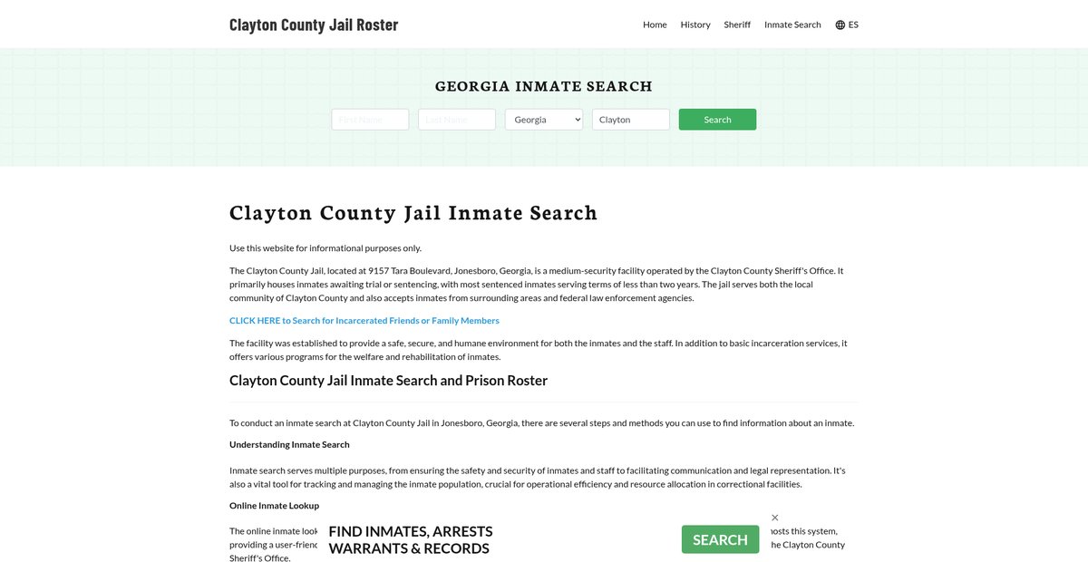 Preview of claytoncountyjail.org