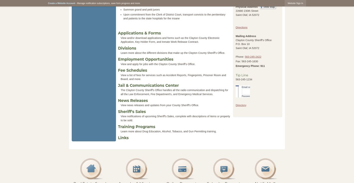Preview of claytoncountyiowasheriff.com