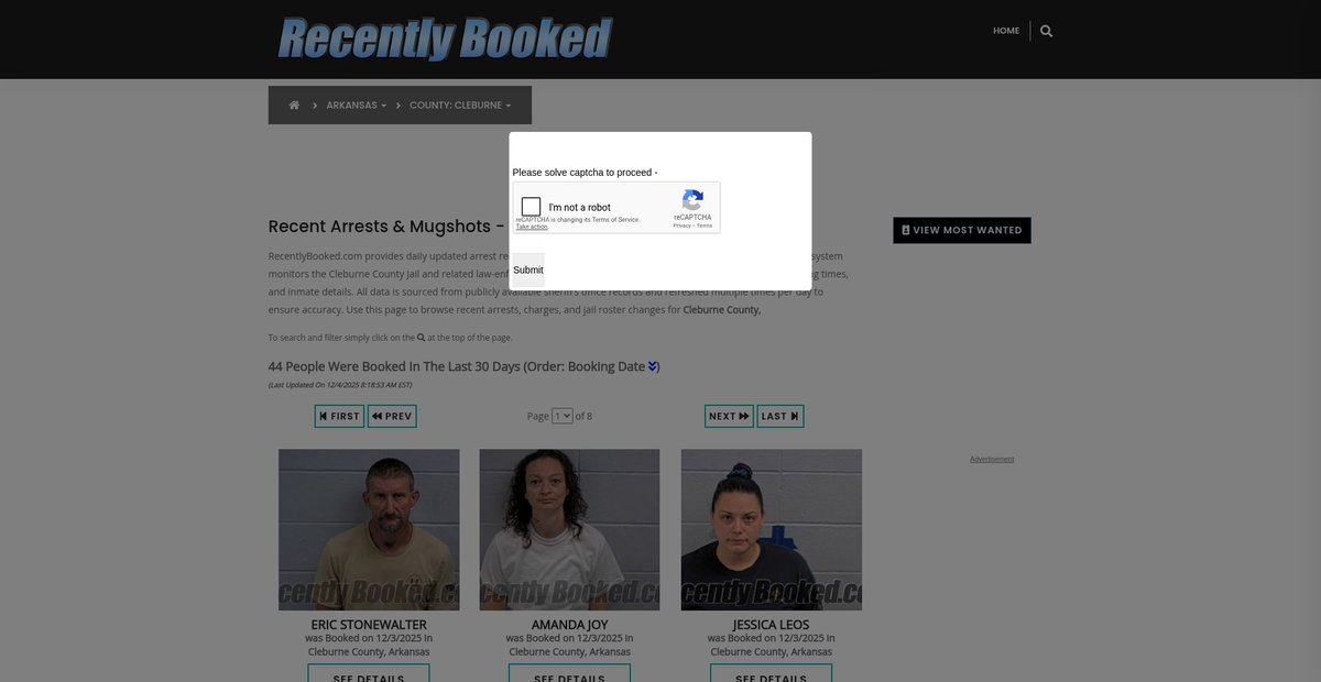 Preview of recentlybooked.com