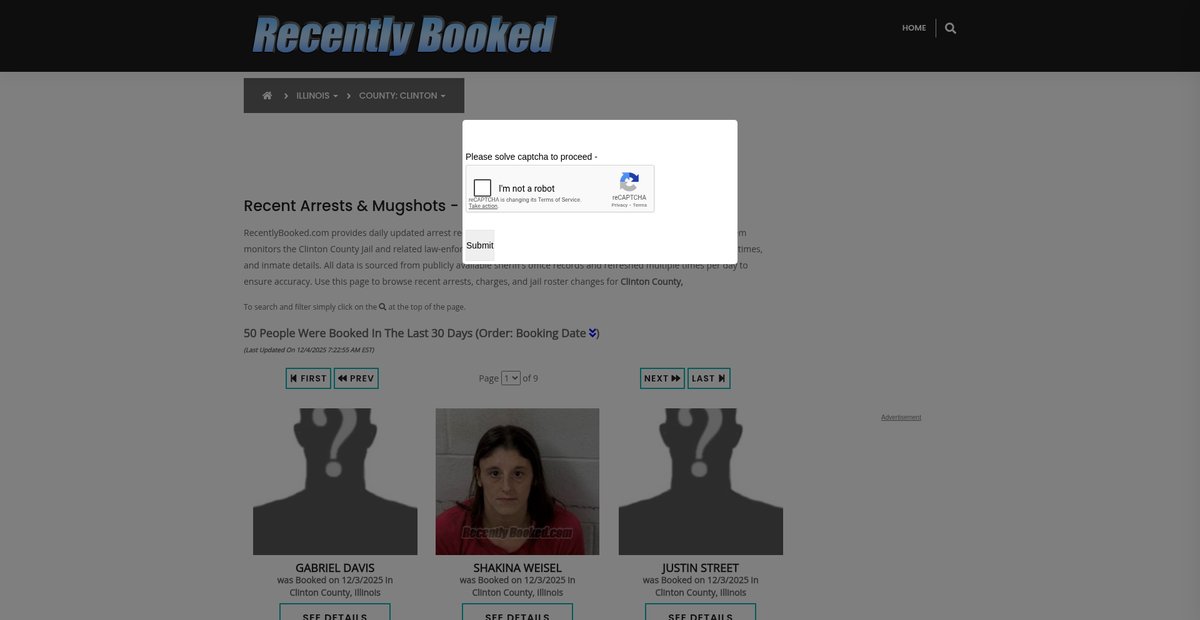 Preview of recentlybooked.com