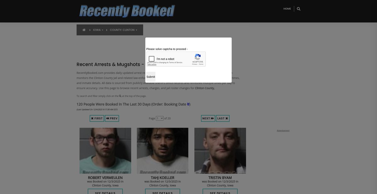 Preview of recentlybooked.com