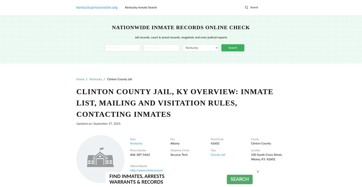 Preview of kentuckyprisonroster.org