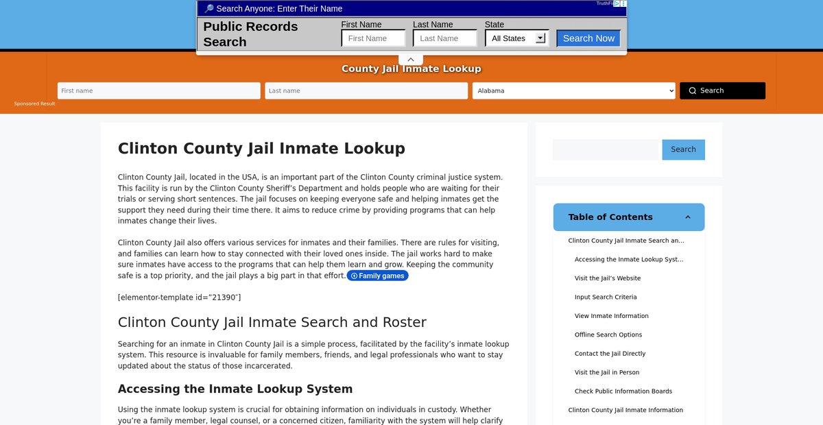Preview of clinton.countyjail.org