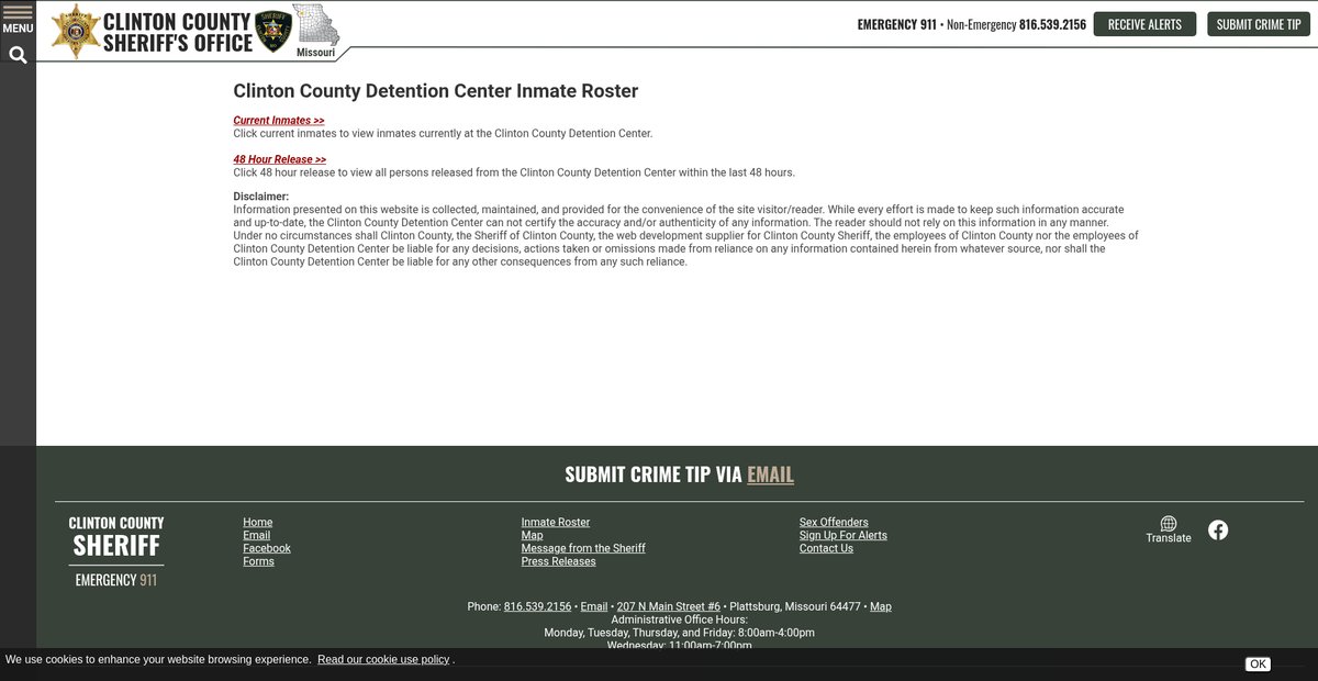 Preview of clintoncosheriff.org